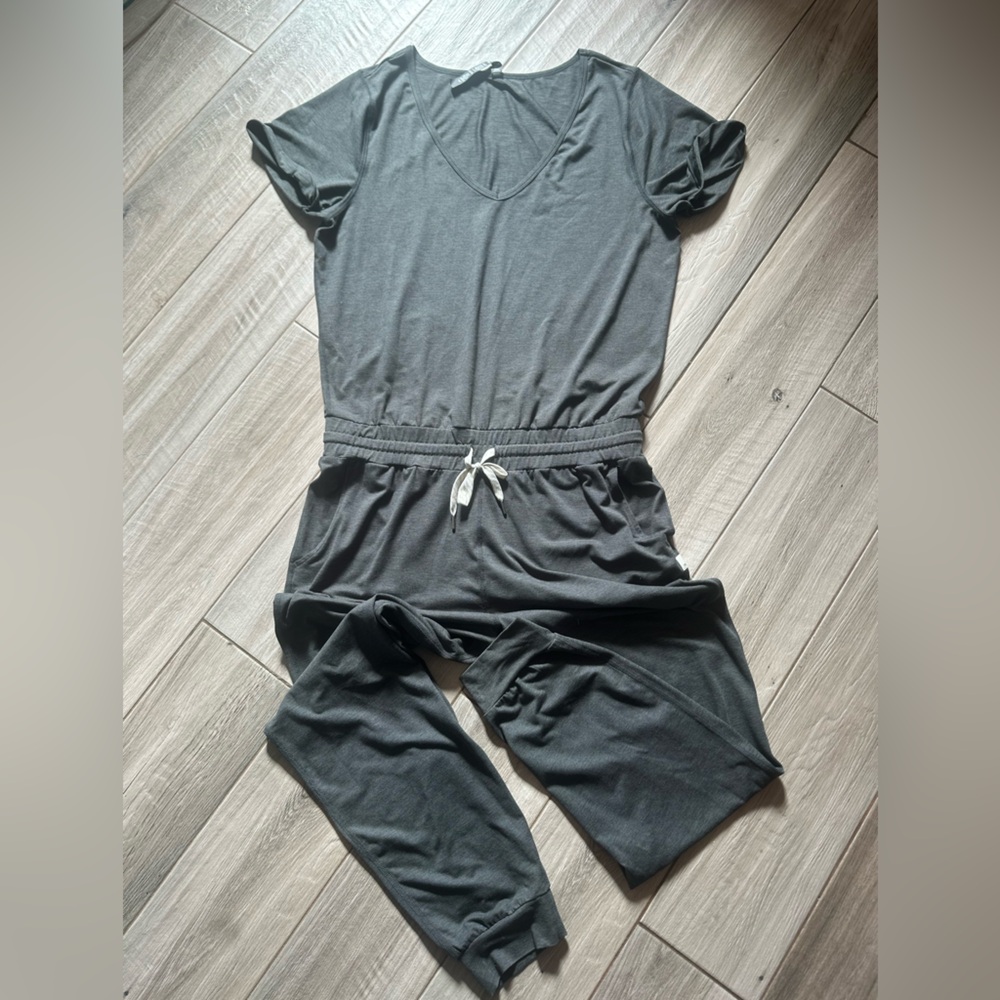 Vuori Charcoal Short Sleeve Jumpsuit